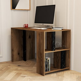 Hanah Home Mesa de Estudio Lima - Nogal, Negro Mármol